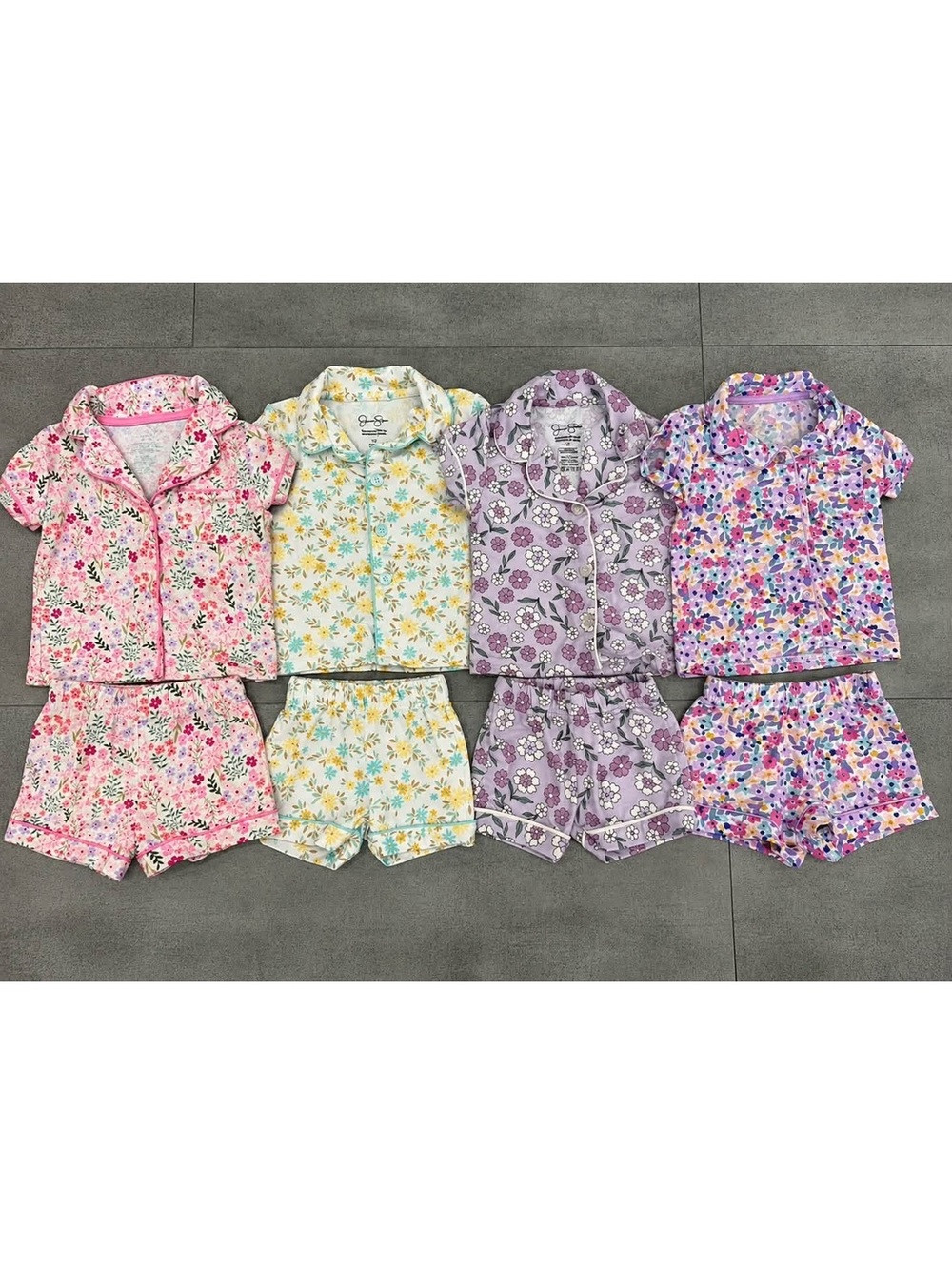 2t • Girls Floral Pajama Lot 4 Sets Tahari Jessica Simpson Short Sleeve PJs
